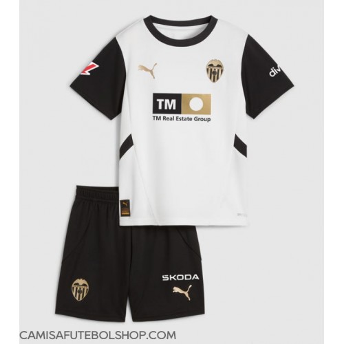 Camisa de time de futebol Valencia Replicas 1º Equipamento Infantil 2024-25 Manga Curta (+ Calças curtas)